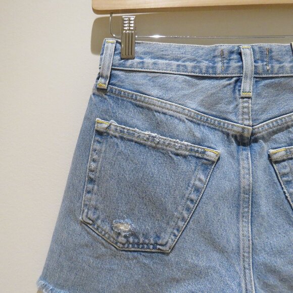 AGOLDE Parker Long Shorts in Swapmeet Light Denim Boho Distressed Casual 23 NWT - Picture 10 of 12
